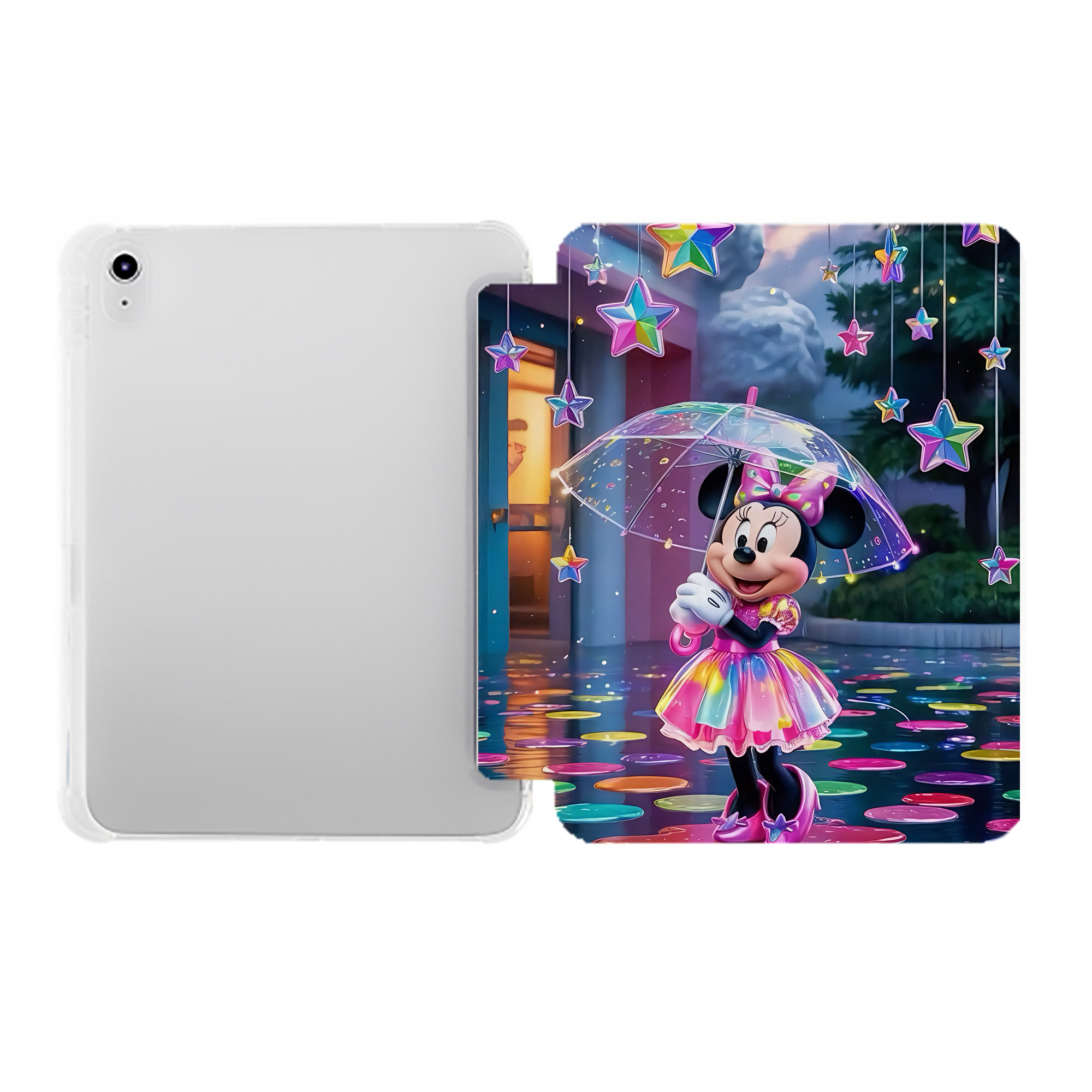 （画像用） ミッキーマウス Mickey Mouse IPad ケース ペン収納付き 三つ折りスタンド PUレザー×シリコン 対応機種9.5/10.5/10.9インチ